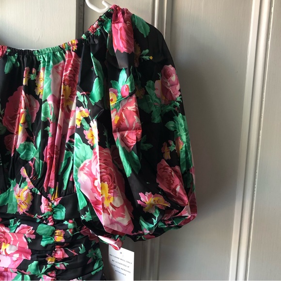 For Love and Lemons Jolie Puff Sleeve Floral Mini Dress - Size XXS - Picture 3 of 10